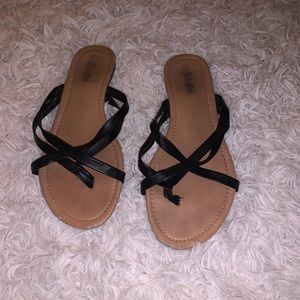 Black and Tan strappy sandals
